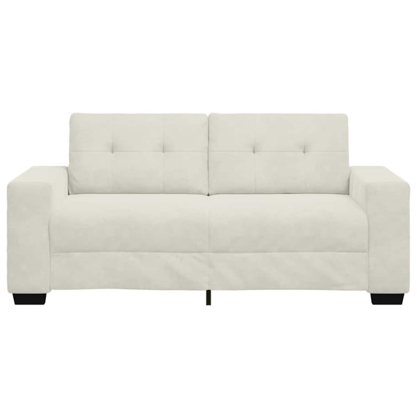 Creme Samt Zweisitzer Sofa 180 cm