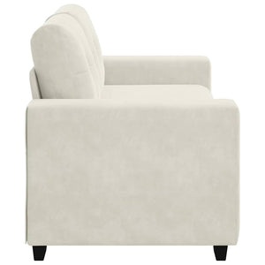 Creme Samt Zweisitzer Sofa 180 cm