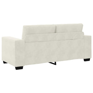 Creme Samt Zweisitzer Sofa 180 cm