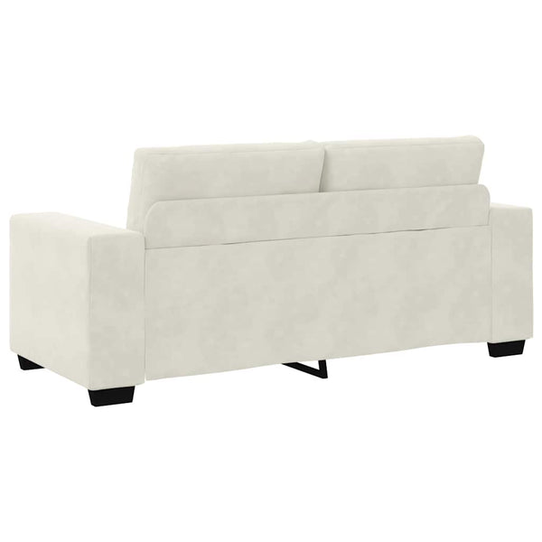 Creme Samt Zweisitzer Sofa 180 cm