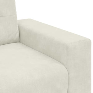 Creme Samt Zweisitzer Sofa 180 cm
