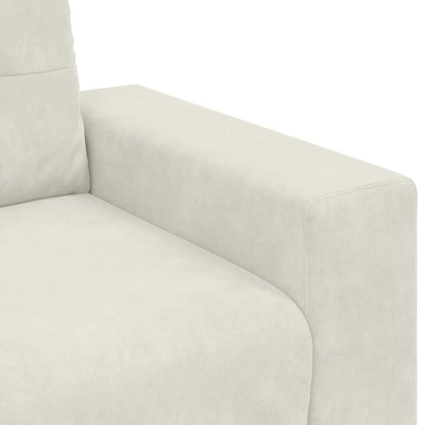 Creme Samt Zweisitzer Sofa 180 cm