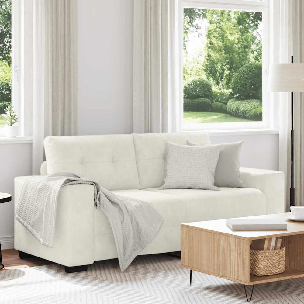 vidaXL Canapé deux places crème 180x77x82 cm velours