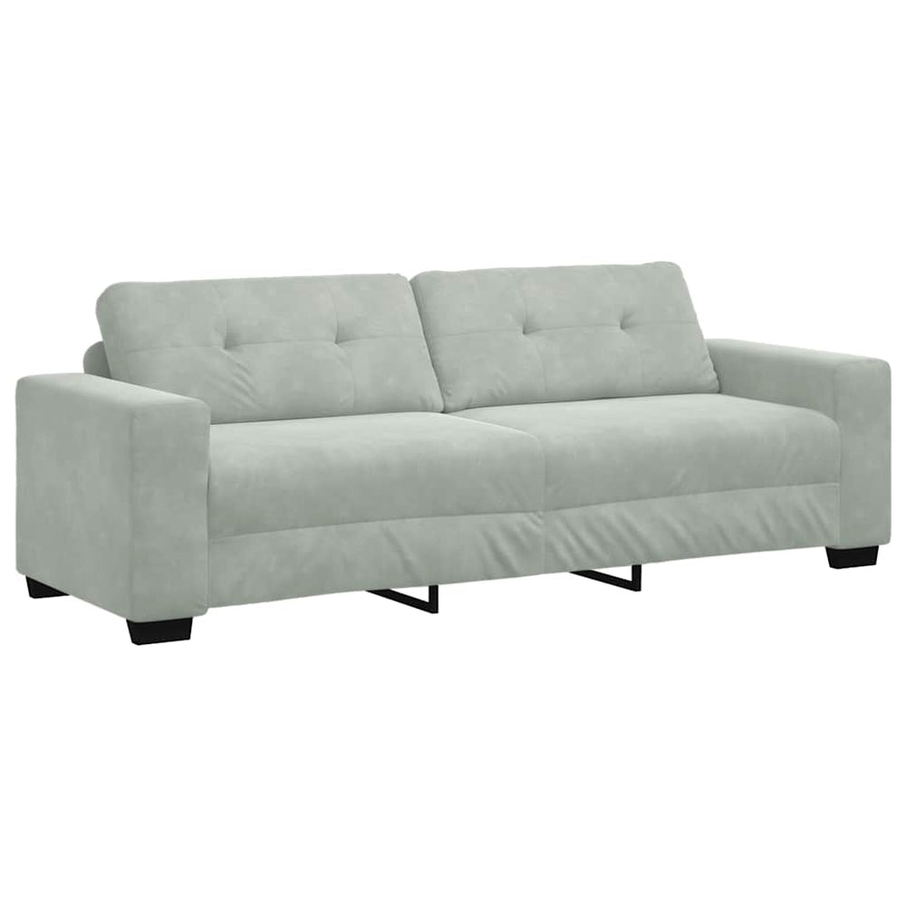 3-Sitzer Sofa Hellgrau Samt