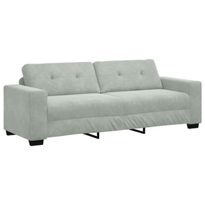 vidaXL Canapé à 3 places gris clair 220x78x80 cm velours