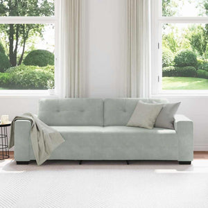 vidaXL Canapé à 3 places gris clair 220x78x80 cm velours