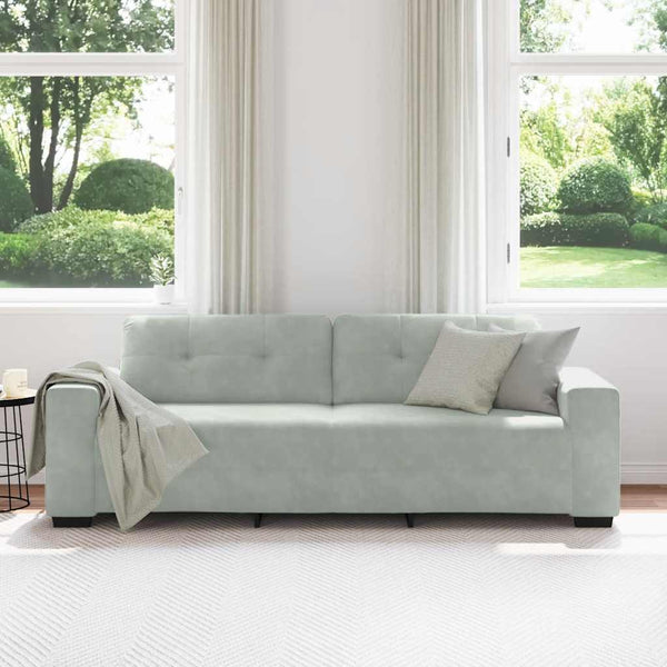 vidaXL Canapé à 3 places gris clair 220x78x80 cm velours