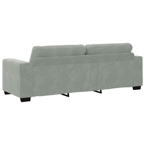 vidaXL Canapé à 3 places gris clair 220x78x80 cm velours