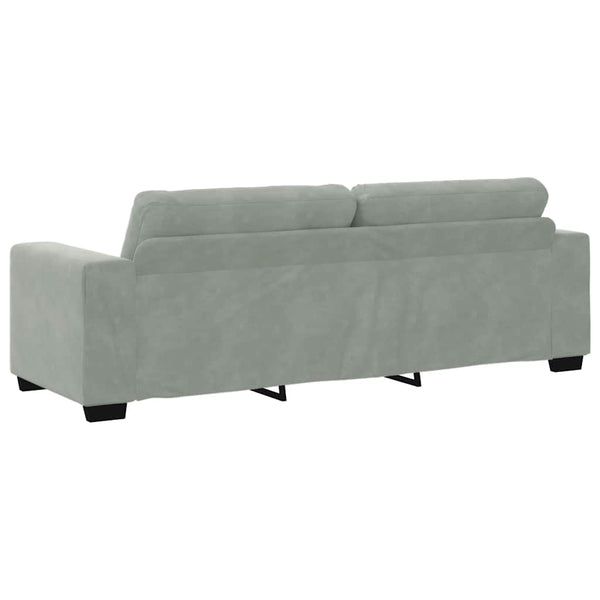 vidaXL Canapé à 3 places gris clair 220x78x80 cm velours