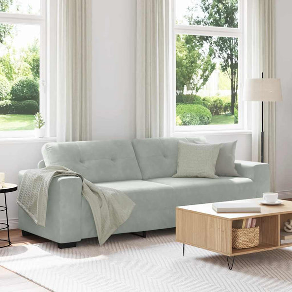 vidaXL Canapé à 3 places gris clair 220x78x80 cm velours