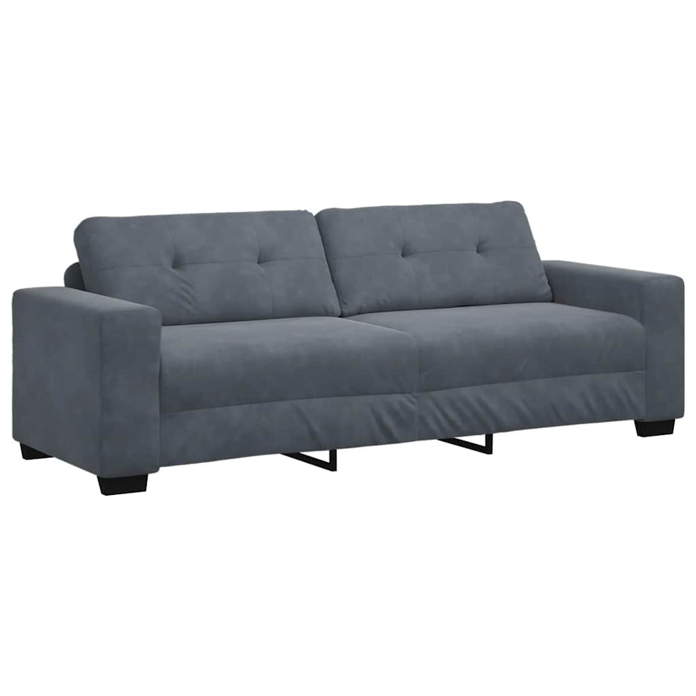 3-Sitzer Sofa Dunkelgrau Samt 220 cm