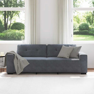 3-Sitzer Sofa Dunkelgrau Samt 220 cm