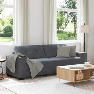 3-Sitzer Sofa Dunkelgrau Samt 220 cm