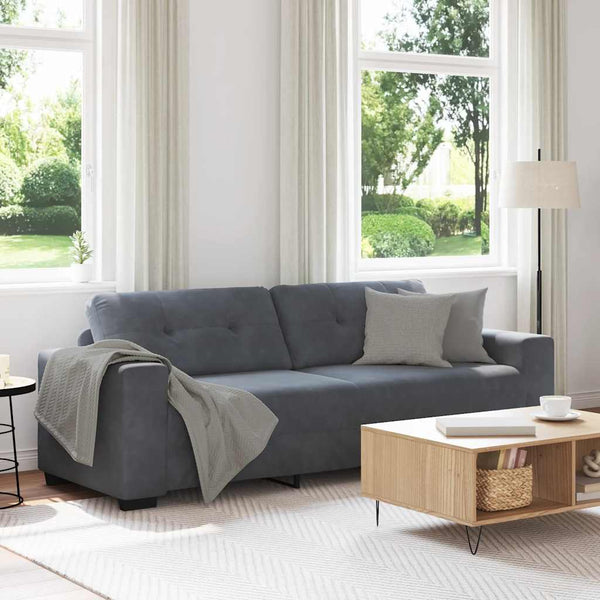3-Sitzer Sofa Dunkelgrau Samt 220 cm