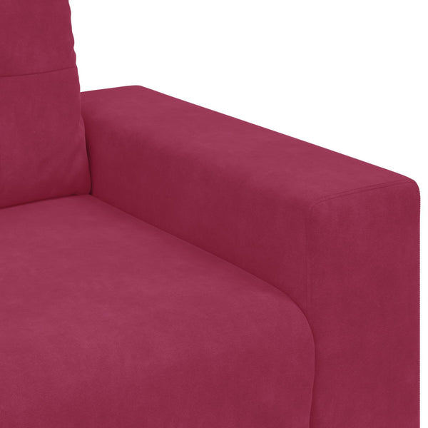 3-Sitzer Sofa Weinrot Samt 180cm