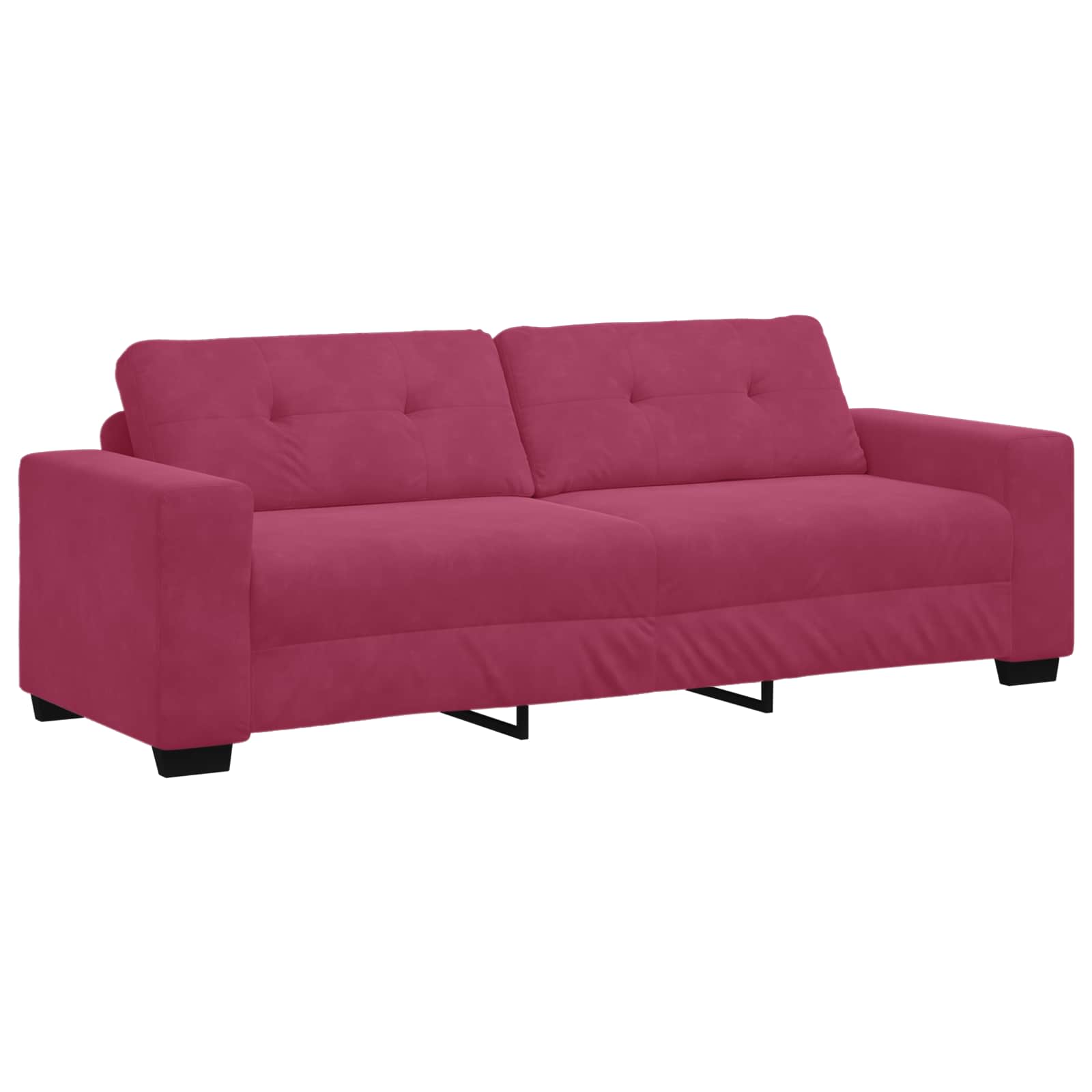 3-Sitzer Sofa Weinrot Samt 180cm