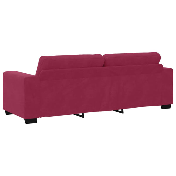 3-Sitzer Sofa Weinrot Samt 180cm
