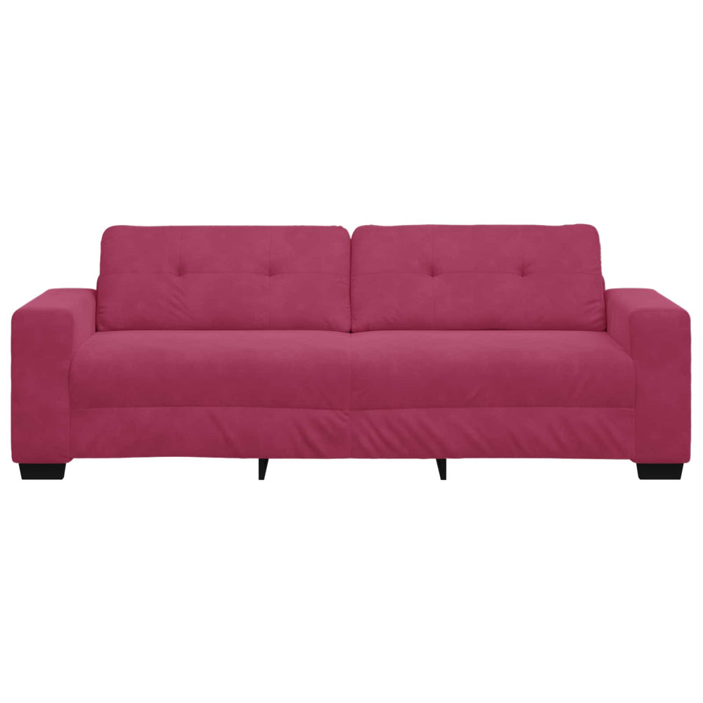 3-Sitzer Sofa Weinrot Samt 180cm