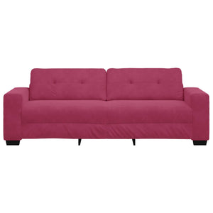 3-Sitzer Sofa Weinrot Samt 180cm