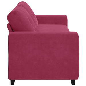 3-Sitzer Sofa Weinrot Samt 180cm