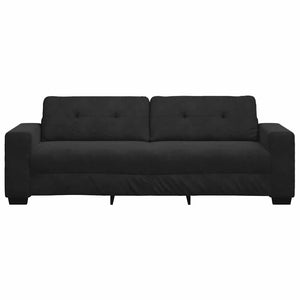 Schwarzes 3-Sitzer Samt Sofa 220 cm