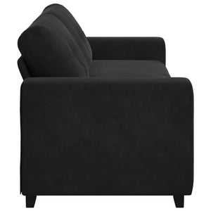 Schwarzes 3-Sitzer Samt Sofa 220 cm
