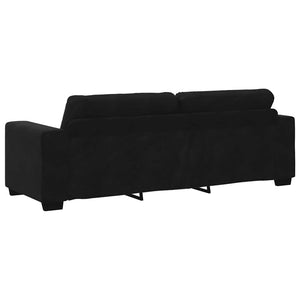 Schwarzes 3-Sitzer Samt Sofa 220 cm