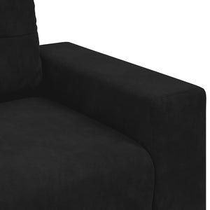 Schwarzes 3-Sitzer Samt Sofa 220 cm