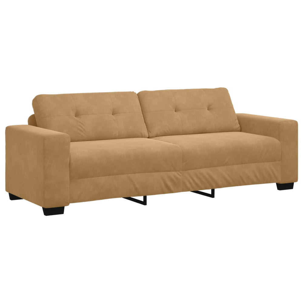 3-Sitzer Sofa Braun Samt 180cm