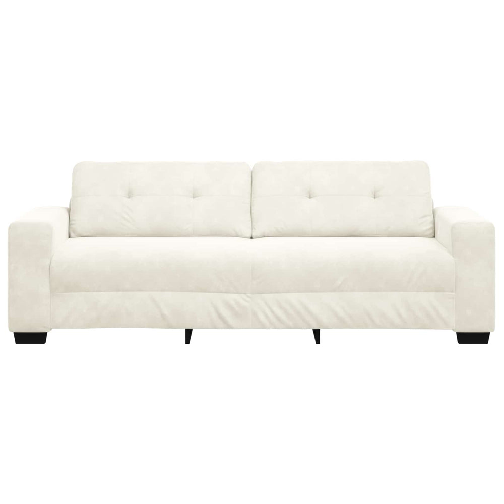 3-Sitzer Sofa Creme Samt 180cm