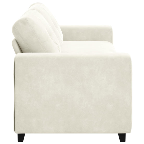 3-Sitzer Sofa Creme Samt 180cm