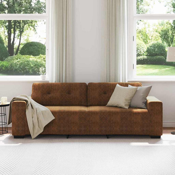 3-Sitzer Sofa Braun Kunstleder 180 cm