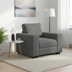 Dunkelgrauer Stoff Sessel, 100 cm