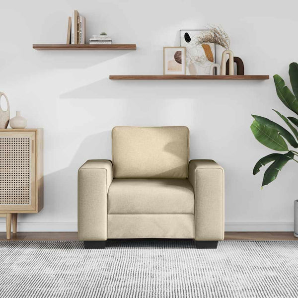 Creme Stoff Sessel 100x77x82 cm