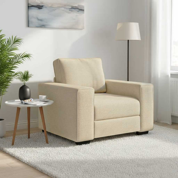 Creme Stoff Sessel 100x77x82 cm