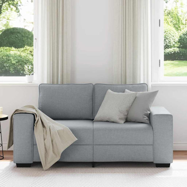 2-Sitzer Sofa Hellgrau Stoff 160 cm
