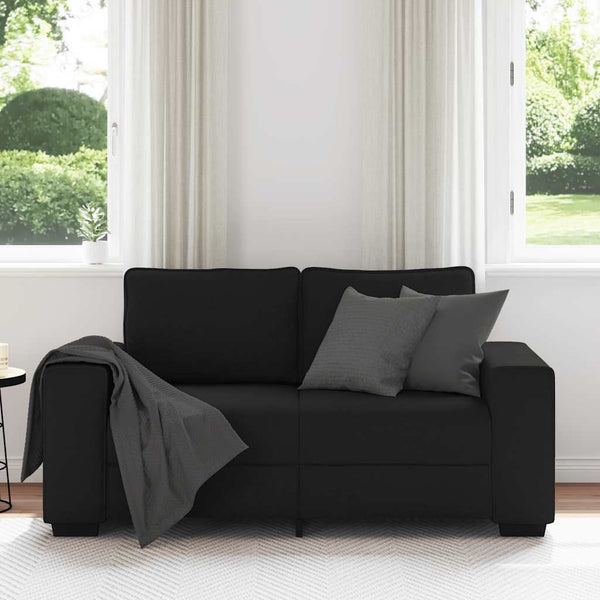 vidaXL Canapé 2 places Noir 160x77x82 cm Tissu