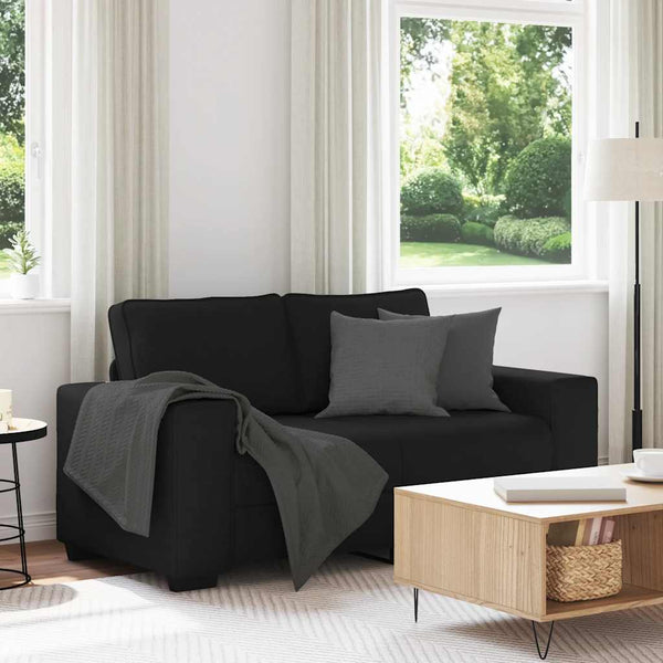 vidaXL Canapé 2 places Noir 160x77x82 cm Tissu