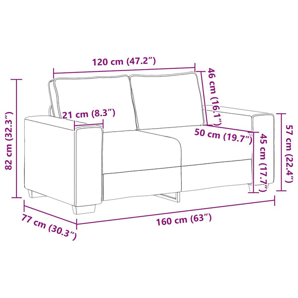 vidaXL Canapé 2 places Rouge bordeaux 160x77x82 cm Tissu