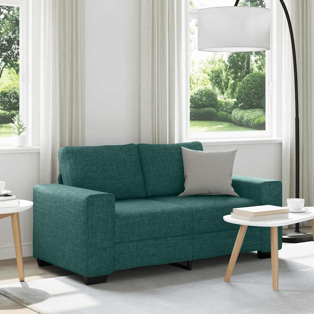 vidaXL Canapé 2 places vert foncé 160x77x82 cm Tissu