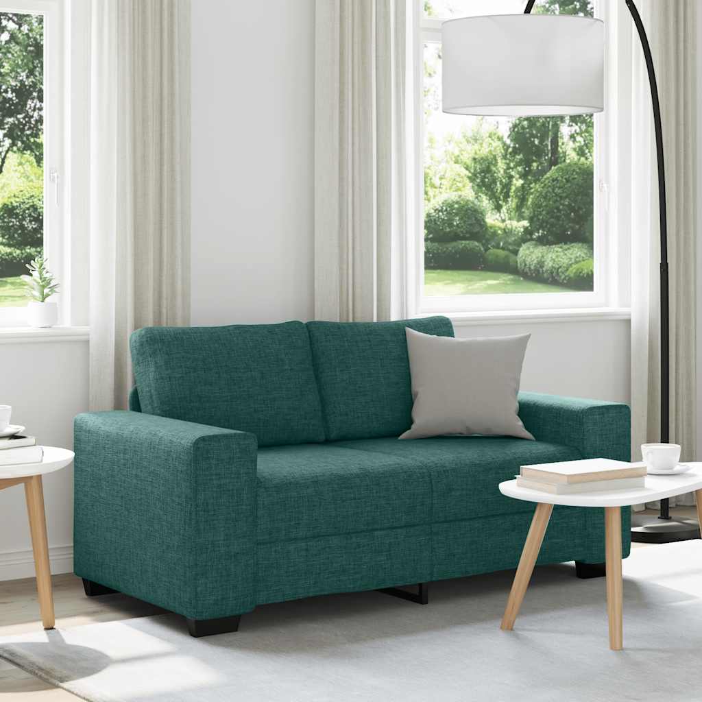 Dunkelgrünes 2-Sitzer Sofa, Stoff
