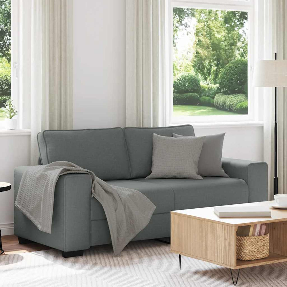 vidaXL Canapé 2 places Gris foncé 180x77x82 cm Tissu