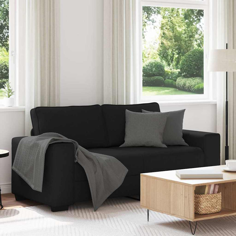vidaXL Canapé à 2 places Noir 180x77x82 cm Tissu