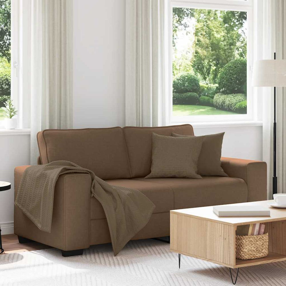 2-Sitzer Sofa Braun Stoff 180 cm