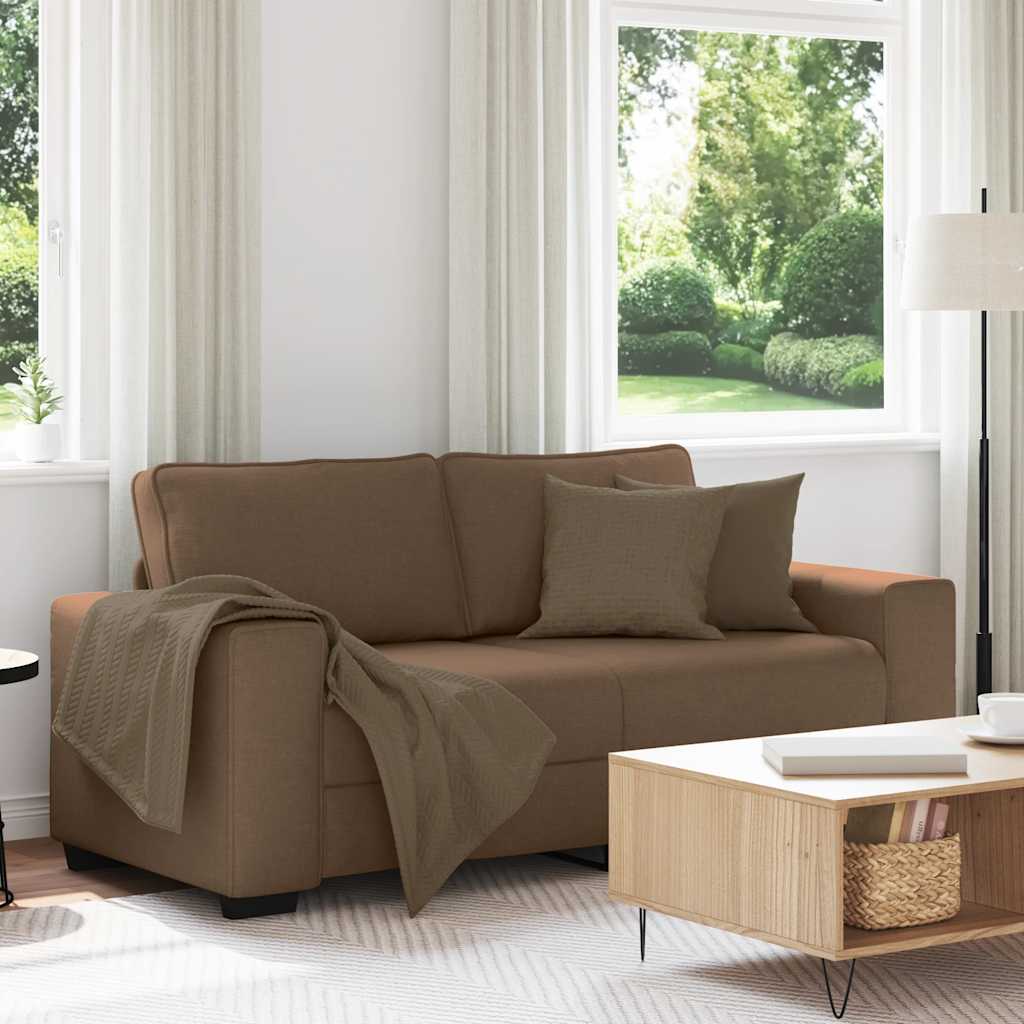 vidaXL Canapé à 2 places Marron 180x77x82 cm Tissu