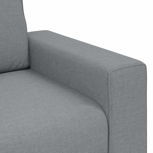 3-Sitzer Sofa Hellgrau Stoff 220 cm