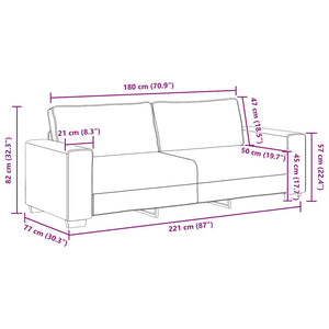 3-Sitzer Sofa Dunkelgrau Stoff