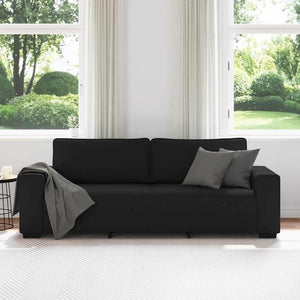 Schwarzes 3-Sitzer Sofa Stoff 220 cm