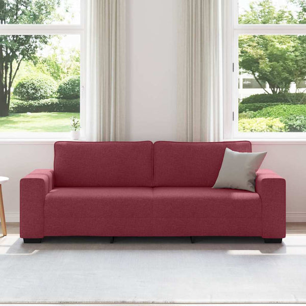 vidaXL Canapé 3 places rouge bordeaux 220x77x82 cm Tissu