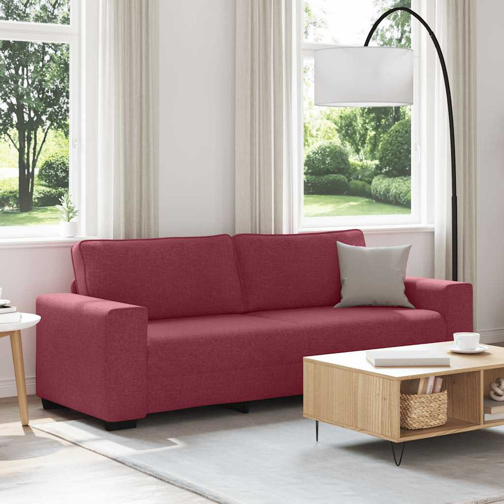 vidaXL Canapé 3 places rouge bordeaux 220x77x82 cm Tissu